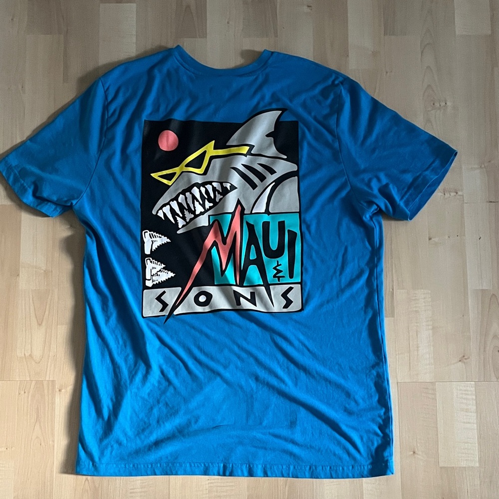 Maui and Sons Blue Shark Graphic Tee